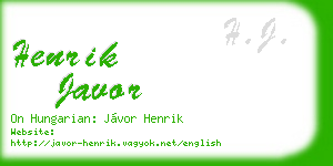 henrik javor business card