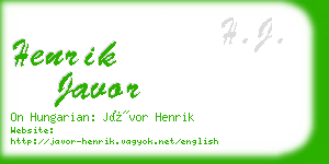 henrik javor business card